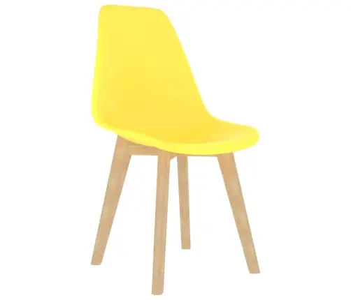 Virtuves Krēsli, 4 Gab., Dzeltena Plastmasa Vidaxl