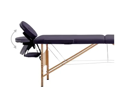 Sulankstomas Masažo Stalas, Violetinės Spalvos, Mediena, 2 Zonų