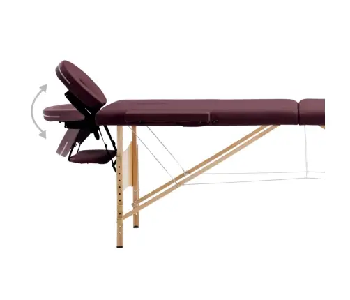 Sulankstomas Masažo Stalas, Vyno Violetinis, Mediena, 2 Zonų