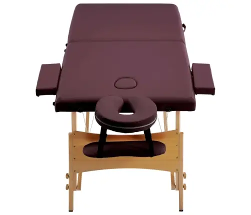 Sulankstomas Masažo Stalas, Vyno Violetinis, Mediena, 2 Zonų