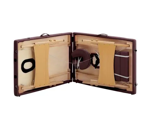 Sulankstomas Masažo Stalas, Vyno Violetinis, Mediena, 2 Zonų