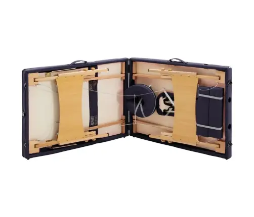 Saliekams Masāžas Galds, 3 Daļas, Koks, Violets Vidaxl