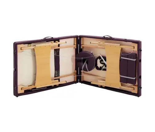 Kokkupandav Massaažilaud 3 Tsooniga, Puit, Veinililla