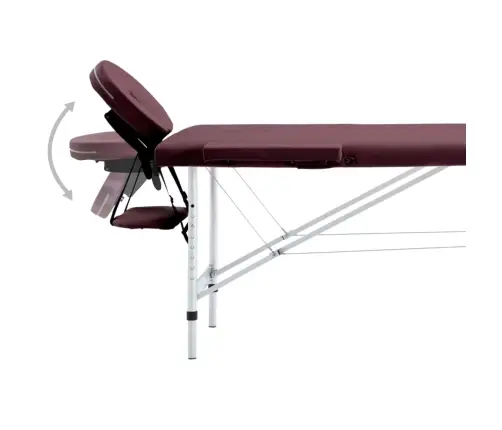 Saliekams Masāžas Galds, 2 Daļas, Alumīnijs, Vīna Violets Vidaxl