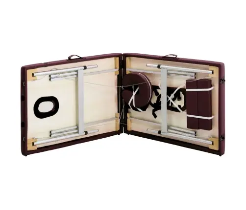 Saliekams Masāžas Galds, 2 Daļas, Alumīnijs, Vīna Violets Vidaxl