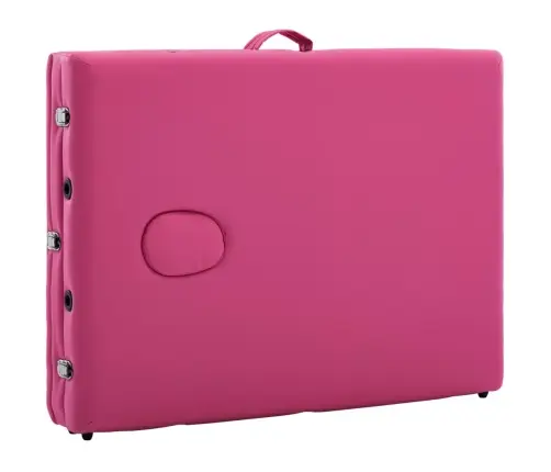 Saliekams Masāžas Galds, 3 Daļas, Alumīnijs, Rozā Vidaxl