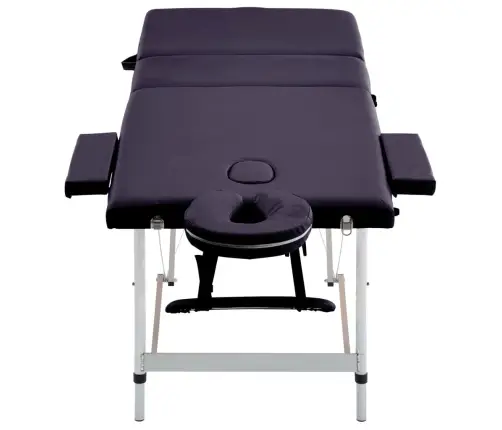 Sulankstomas Masažo Stalas, Violetinis, Aliuminis, 3 Zonų