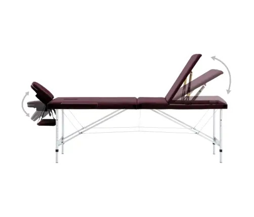 Kokkupandav Massaažilaud 3 Tsooniga, Alumiinium, Veinililla