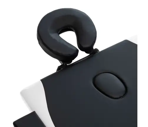 Saliekams Masāžas Galds, 2 Daļas, Koks, Melns Ar Baltu Vidaxl