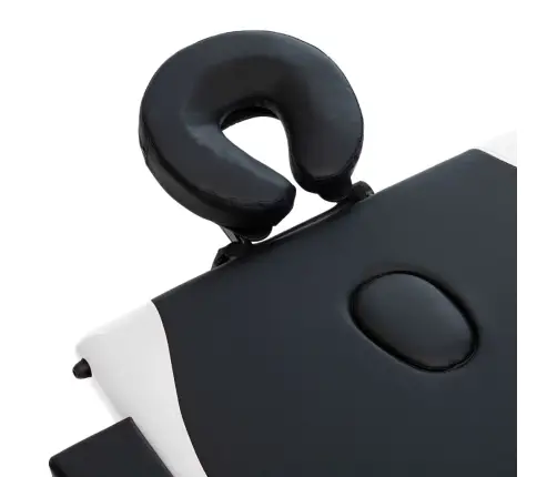 Saliekams Masāžas Galds, 3 Daļas, Koks, Melns Ar Baltu Vidaxl