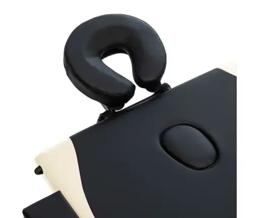 Saliekams Masāžas Galds, 3 Daļas, Koks, Melns Ar Bēšu Vidaxl