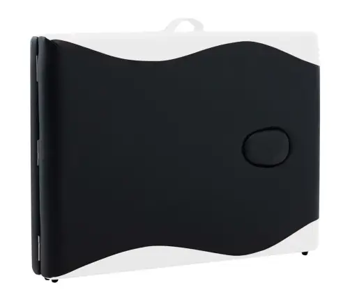 Saliekams Masāžas Galds, 2 Daļas, Alumīnijs, Melns Ar Baltu Vidaxl