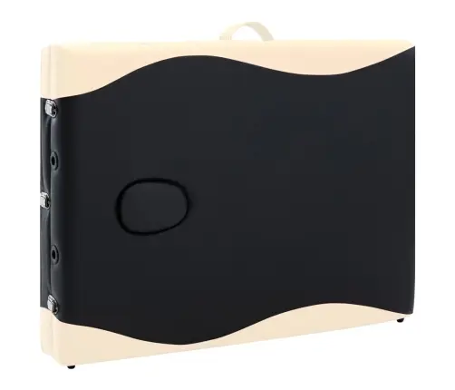 Saliekams Masāžas Galds, 3 Daļas, Alumīnijs, Melns Ar Bēšu Vidaxl