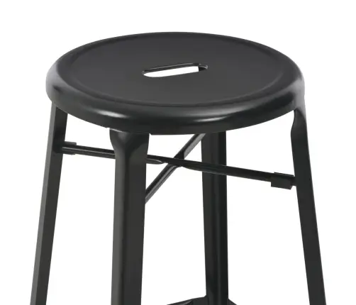 Bāra Krēsli, 6 Gab., Melns Tērauds Vidaxl