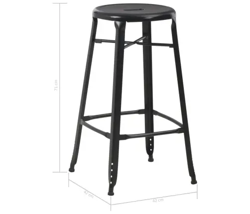 Bāra Krēsli, 6 Gab., Melns Tērauds Vidaxl