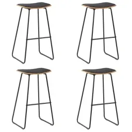 Bāra Krēsli, 4 Gab., Melna Mākslīgā Āda Vidaxl