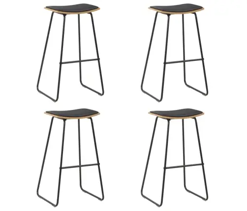 Bāra Krēsli, 4 Gab., Melna Mākslīgā Āda Vidaxl