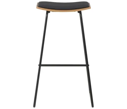 Baro Taburetės, 6Vnt., Juodos Spalvos, Dirbtinė Oda (3X280078)