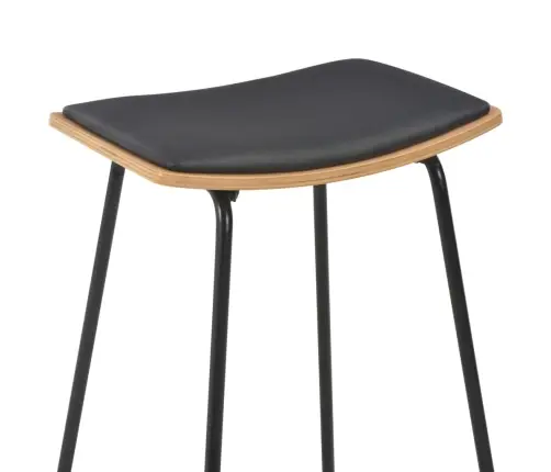 Baro Taburetės, 6Vnt., Juodos Spalvos, Dirbtinė Oda (3X280078)