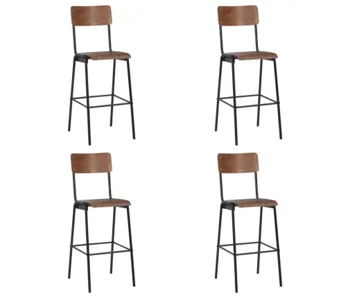 Bāra Krēsli, 4 Gab., Saplāksnis Un Tērauds Vidaxl