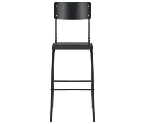Bāra Krēsli, 6 Gab., Saplāksnis Un Tērauds, Melni Vidaxl