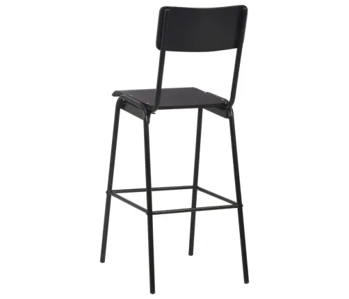 Bāra Krēsli, 6 Gab., Saplāksnis Un Tērauds, Melni Vidaxl