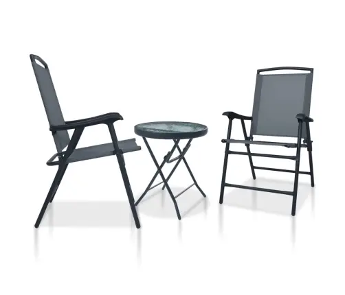 3-Daļīgs Bistro Mēbeļu Komplekts, Pelēks, Tērauds Vidaxl