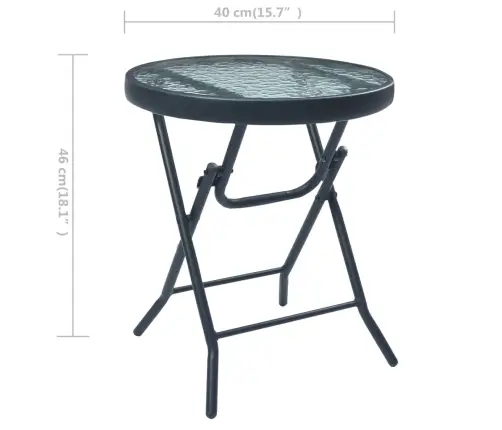 3-Daļīgs Bistro Mēbeļu Komplekts, Pelēks, Tērauds Vidaxl