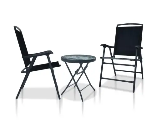 3-Osaline Bistrookomplekt, Must, Teras