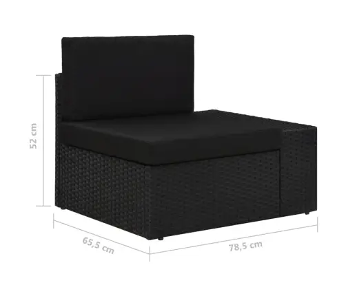 5-Osaline Aiamööblikomplekt, Polürotang, Must