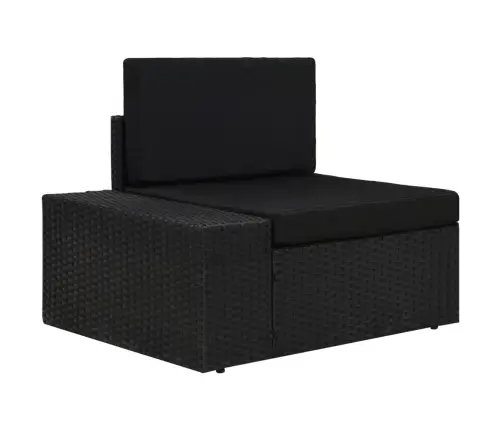 6-Osaline Aiamööblikomplekt, Polürotang, Must