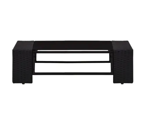 4-Osaline Aiamööblikomplekt, Polürotang, Must