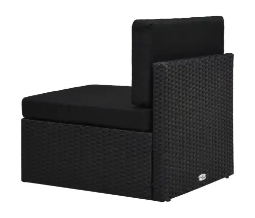 7-Daļīgs Dārza Atpūtas Mēbeļu Komplekts, Pe Rotangpalma, Melns Vidaxl