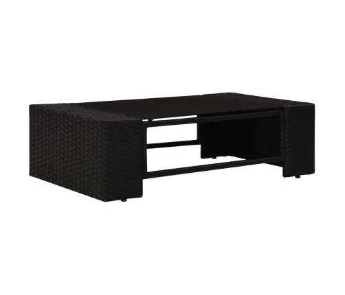 7-Daļīgs Dārza Atpūtas Mēbeļu Komplekts, Pe Rotangpalma, Melns Vidaxl