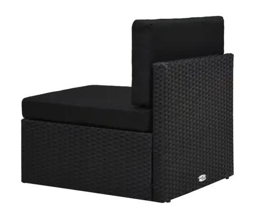 8-Osaline Aiamööblikomplekt, Polürotang, Must