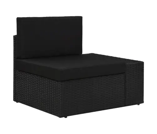 8-Osaline Aiamööblikomplekt, Polürotang, Must