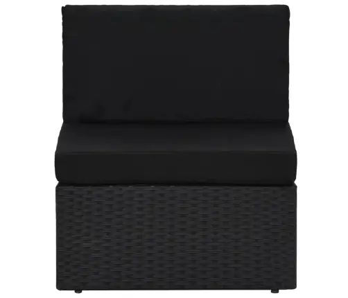 8-Osaline Aiamööblikomplekt, Polürotang, Must