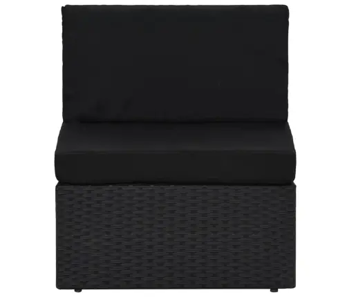 Sodo Poilsio Baldų Komplektas, 4 Dalių, Juodas, Poliratanas
