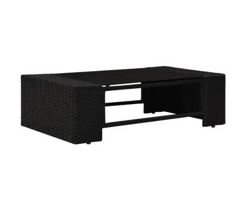 10-Daļīgs Dārza Atpūtas Mēbeļu Komplekts, Pe Rotangpalma, Melns Vidaxl