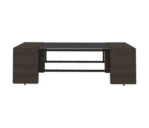 Sodo Poilsio Baldų Komplektas, 10 Dalių, Rudas, Poliratanas Sodo Poilsio Baldų Komplektas, 10 Dalių, Rudas, Poliratanas