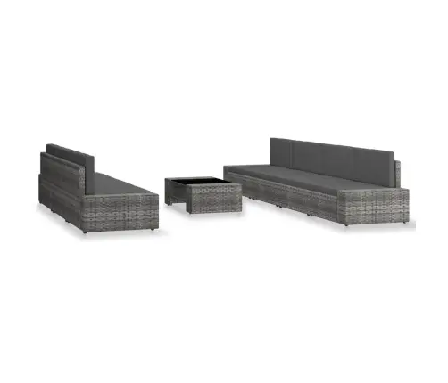 Sodo Poilsio Baldų Komplektas, 8 Dalių, Pilkas, Poliratanas