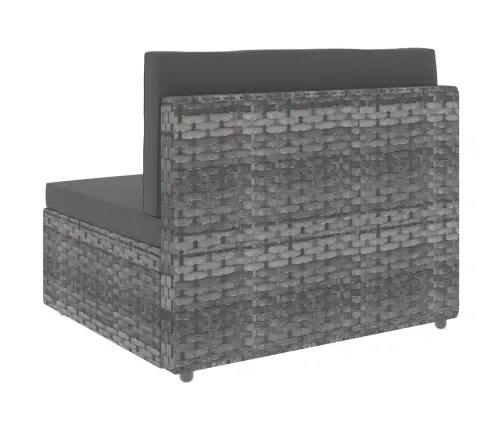 10-Daļīgs Dārza Mēbeļu Komplekts, Pelēka Pe Rotangpalma  Vidaxl