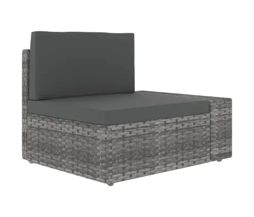 10-Daļīgs Dārza Mēbeļu Komplekts, Pelēka Pe Rotangpalma  Vidaxl