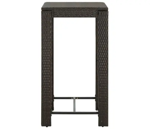 Dārza Bāra Galds, Brūns, 60,5X60,5X110,5 Cm, Pe Rotangpalma Vidaxl