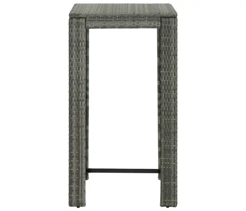 Dārza Bāra Galds, Pelēks, 60,5X60,5X110,5 Cm, Pe Rotangpalma Vidaxl