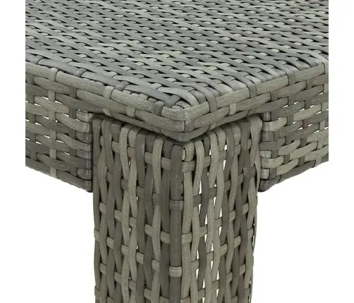 Dārza Bāra Galds, Pelēks, 60,5X60,5X110,5 Cm, Pe Rotangpalma Vidaxl