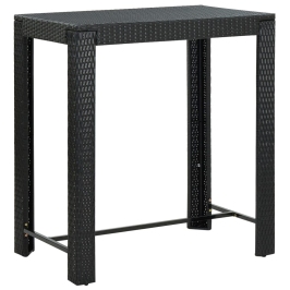 Dārza Bāra Galds, Melns, 100X60,5X110,5 Cm, Pe Rotangpalma Vidaxl