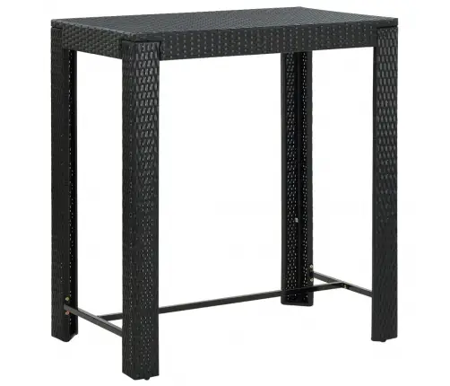 Dārza Bāra Galds, Melns, 100X60,5X110,5 Cm, Pe Rotangpalma Vidaxl