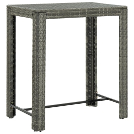 Dārza Bāra Galds, Pelēks, 100X60,5X110,5 Cm, Pe Rotangpalma Vidaxl