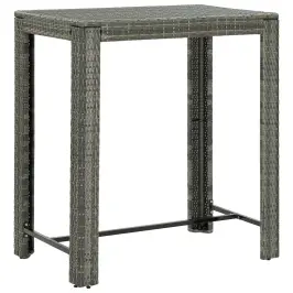 Dārza Bāra Galds, Pelēks, 100X60,5X110,5 Cm, Pe Rotangpalma Vidaxl